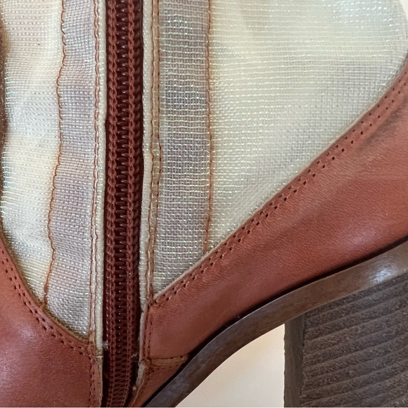 MM6 Maison Martin Margiela Tan and Mesh Ankle Boots - Picture 8 of 13